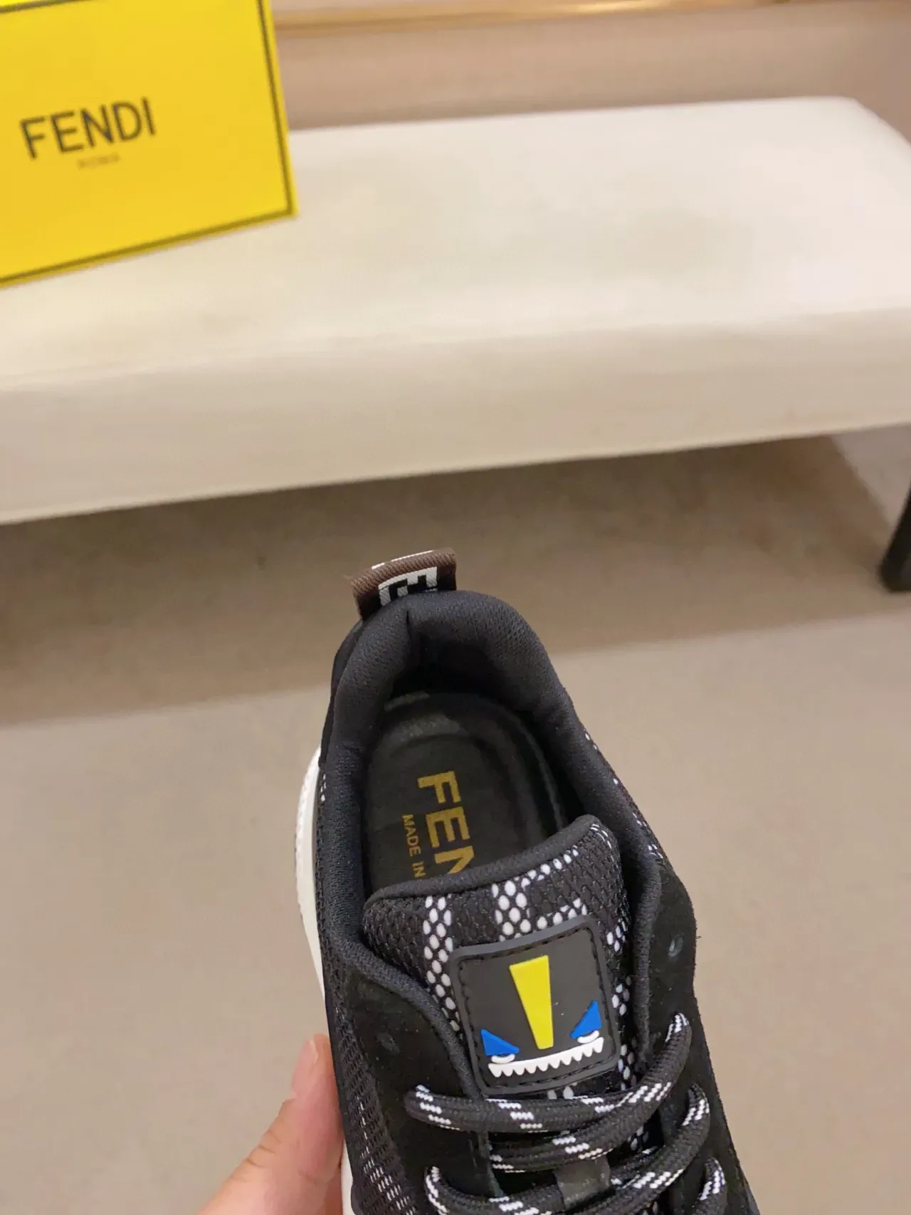 Fendi FF Logo Chunky Sneaker Black and White Chunky Sneakers 6