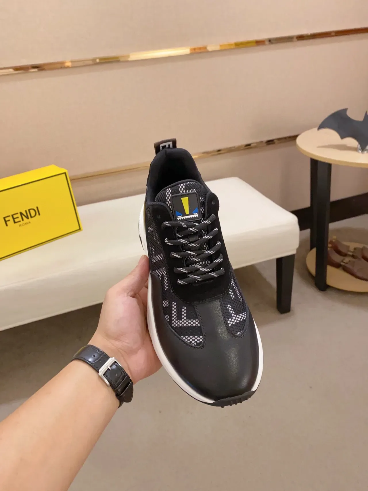 Fendi FF Logo Chunky Sneaker Black and White Chunky Sneakers 9