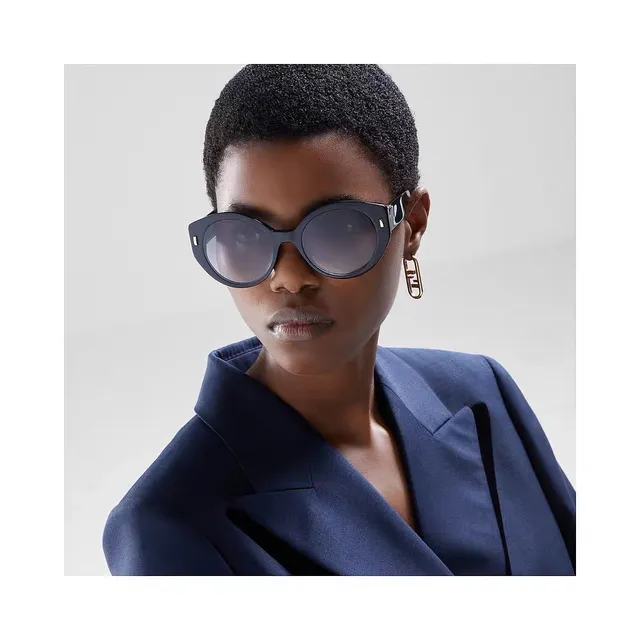 Fendi FF Logo Hoop Gold Oversized Polished Earrings 2