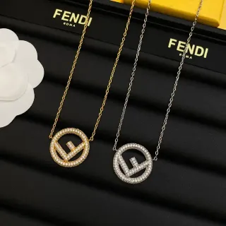 قلادة معلقة Fendi FF Logo Pavé Crystal