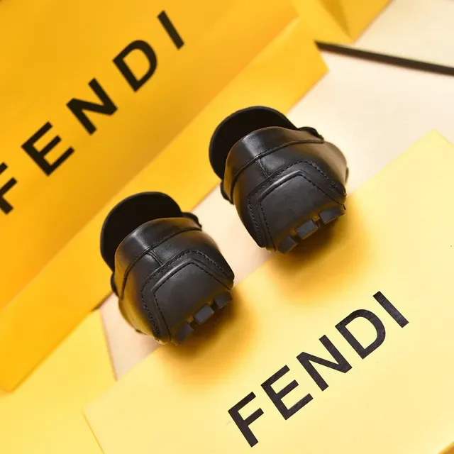 Fendi Monster Eye Black Leather Loafers 2