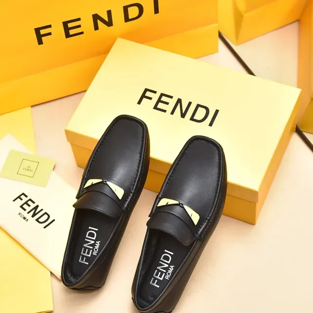 Fendi Monster Eye Black Leather Loafers 3