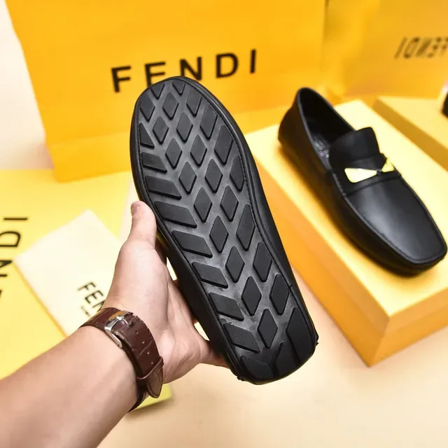 Fendi Monster Eye Black Leather Loafers 4