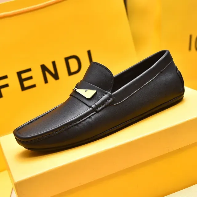 Fendi Monster Eye Black Leather Loafers 5