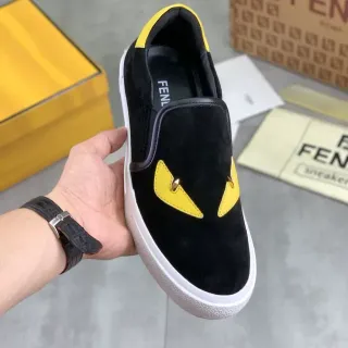 Fendi Monster Sneaker Black and Yellow Suede Lifestyle Sneakers — Fendi Lifestyle Sneakers photo from the Yupoo catalog
