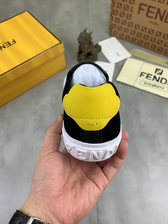 Fendi Monster Sneaker Black and Yellow Suede Lifestyle Sneakers 3