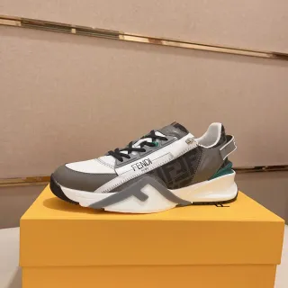 Fendi Runner Chaussures Chunky Blanches Grises Vertes