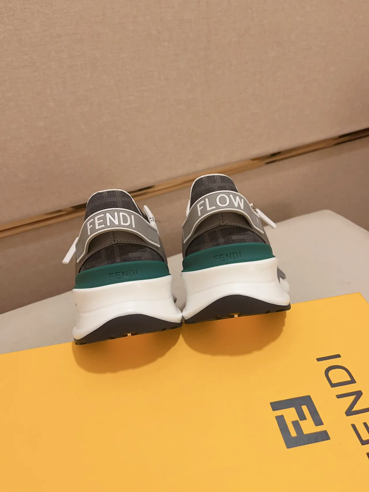 Fendi Runner White Gray Green Chunky Sneakers 8