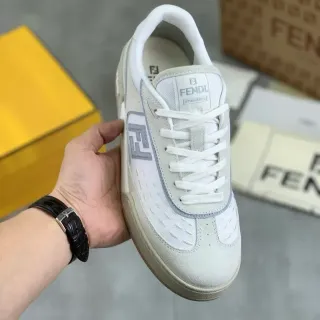Fendi Sneakers Off-White Suede and Mesh Lifestyle Sneakers — Fendi Lifestyle Sneakers photo from the Yupoo catalog