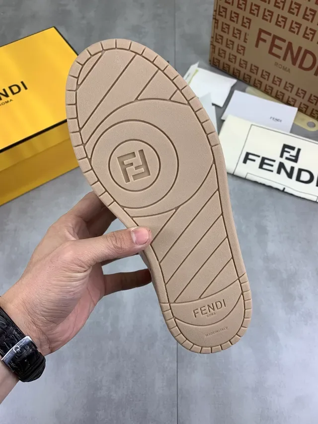 Fendi Sneakers Off-White Suede and Mesh Lifestyle Sneakers 2