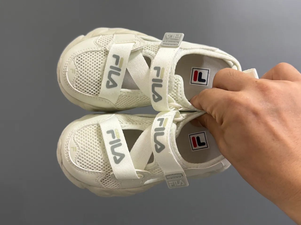 Fila Beige Black Chunky Sole Mesh-and-Synthetic Upper Casual Sandals 20