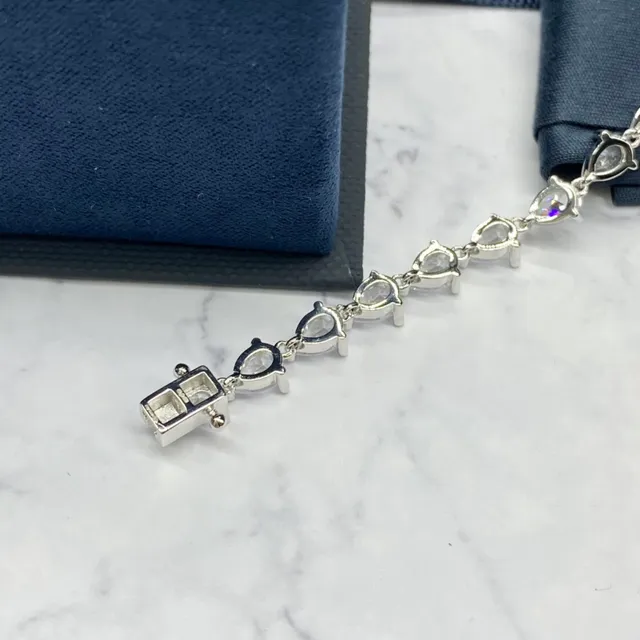 apm Monaco Pear-Shaped Stone Silver-Tone Bracelet 5