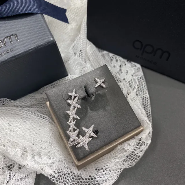 apm Star Motif Pavé Stud Earrings 9