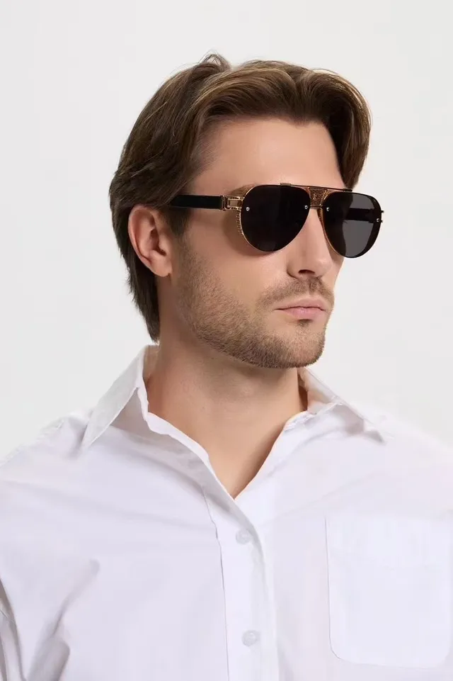 Aviator-Style Gradient Brown Lens Sunglasses 3