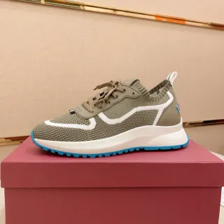 Bally Knit Runner Olive Green White Blue Lifestyle Sneakers