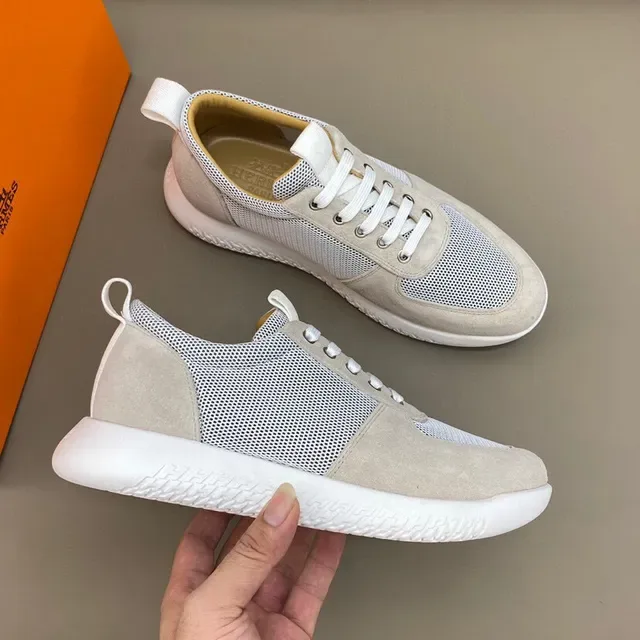 Beige and Gray Mesh-Suede Hybrid Low-Top Casual Sneaker 6