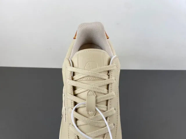 Beige and Tan Monogrammed Retro Low-Top Sneaker 6