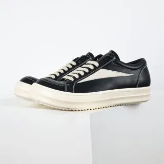 Black and Off-White Platform Leather Sneaker