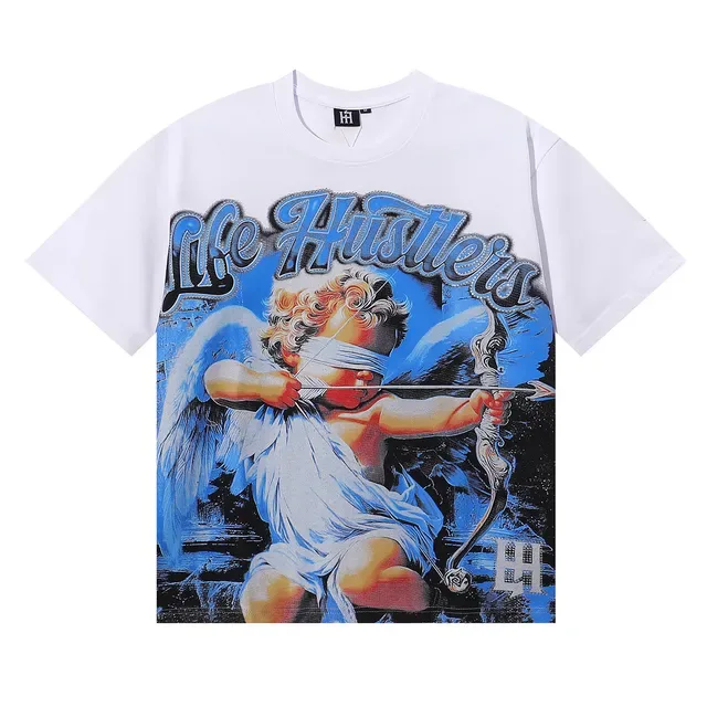 Black Blue Graphic Print Oversized Fit T-Shirt 3