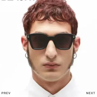 Black Brown Rectangular Frame Thick Acetate Sunglasses