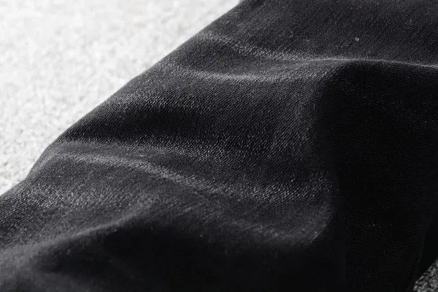 Black Distressed Slim-Fit Jeans 7