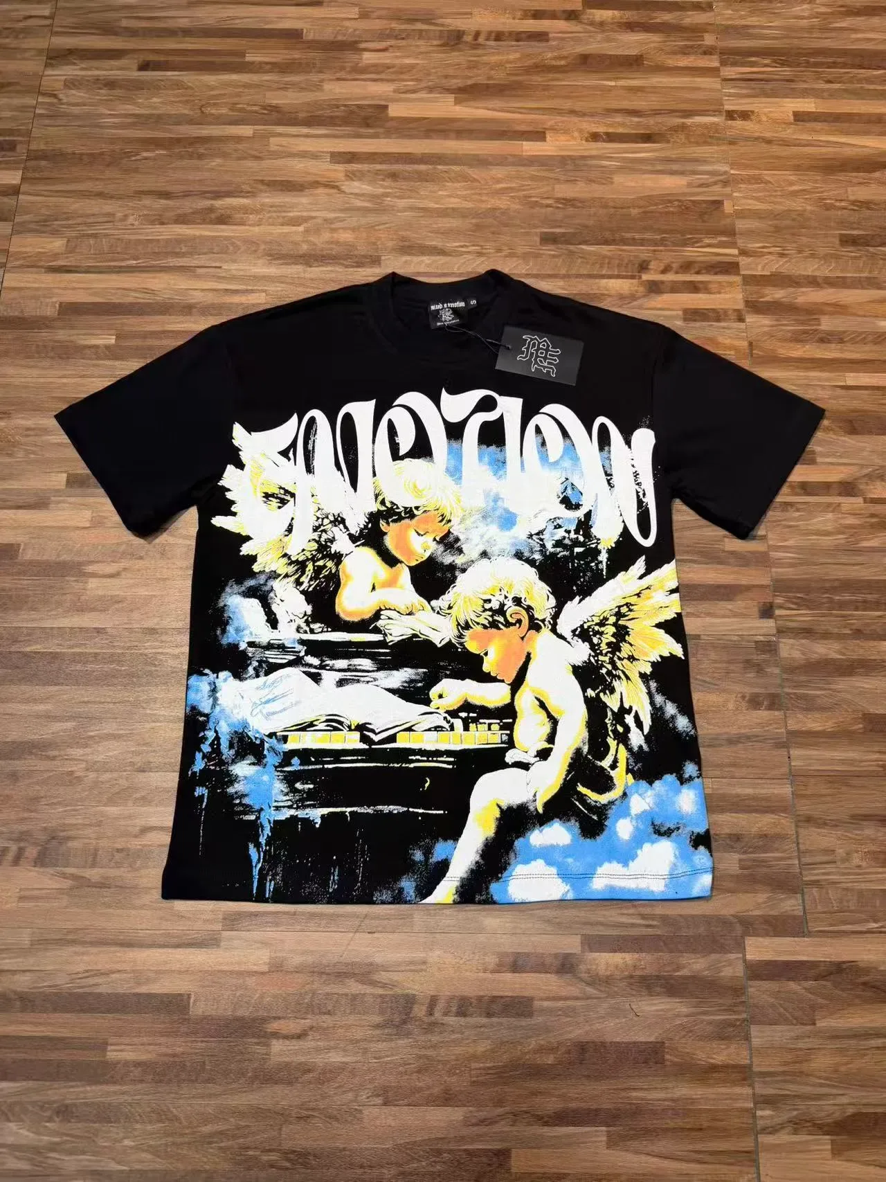Black Graphic-Print Oversized Double-Sided T-Shirt 5