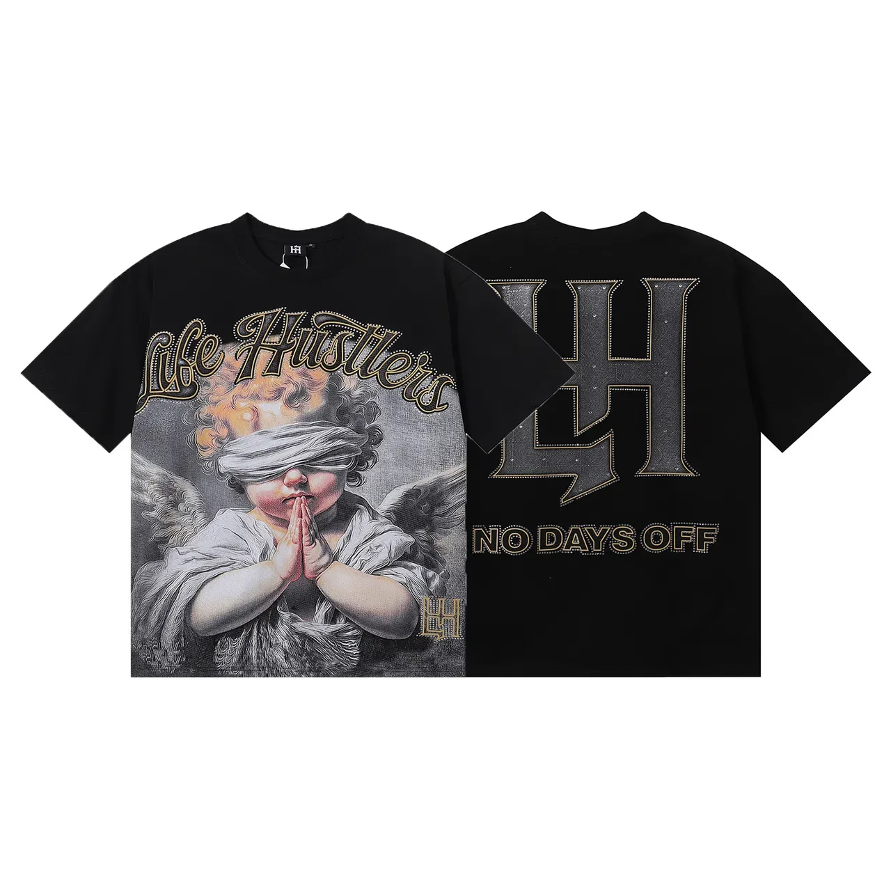 Black Graphic Print Oversized T-Shirt 8