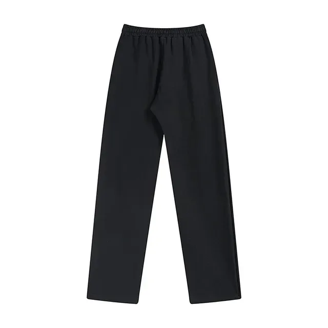 Pantalon de survêtement noir à impression graphique de coupe relaxée 2