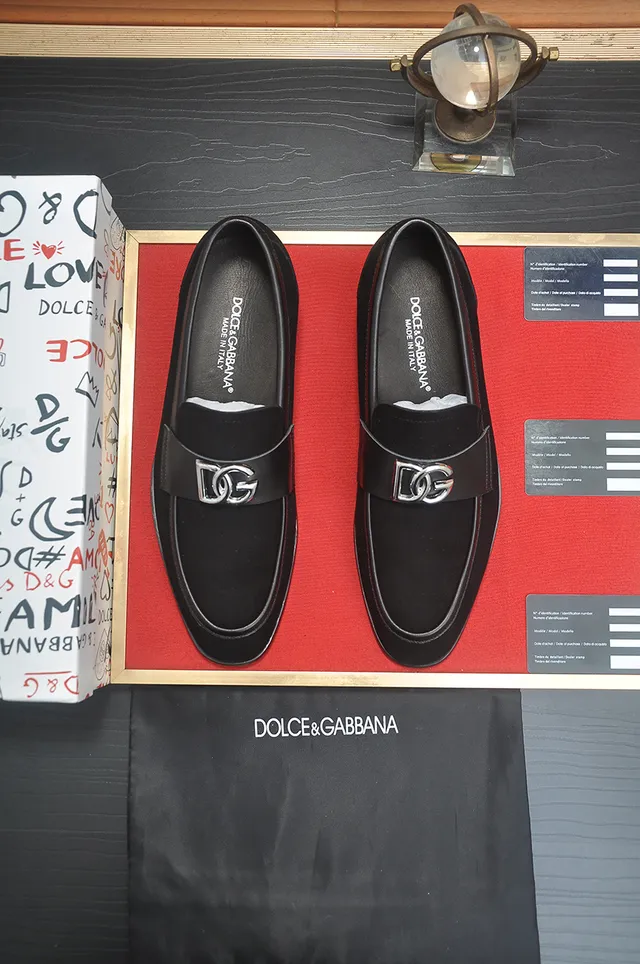 Black Gray Suede Upper Leather Strap Loafer 5
