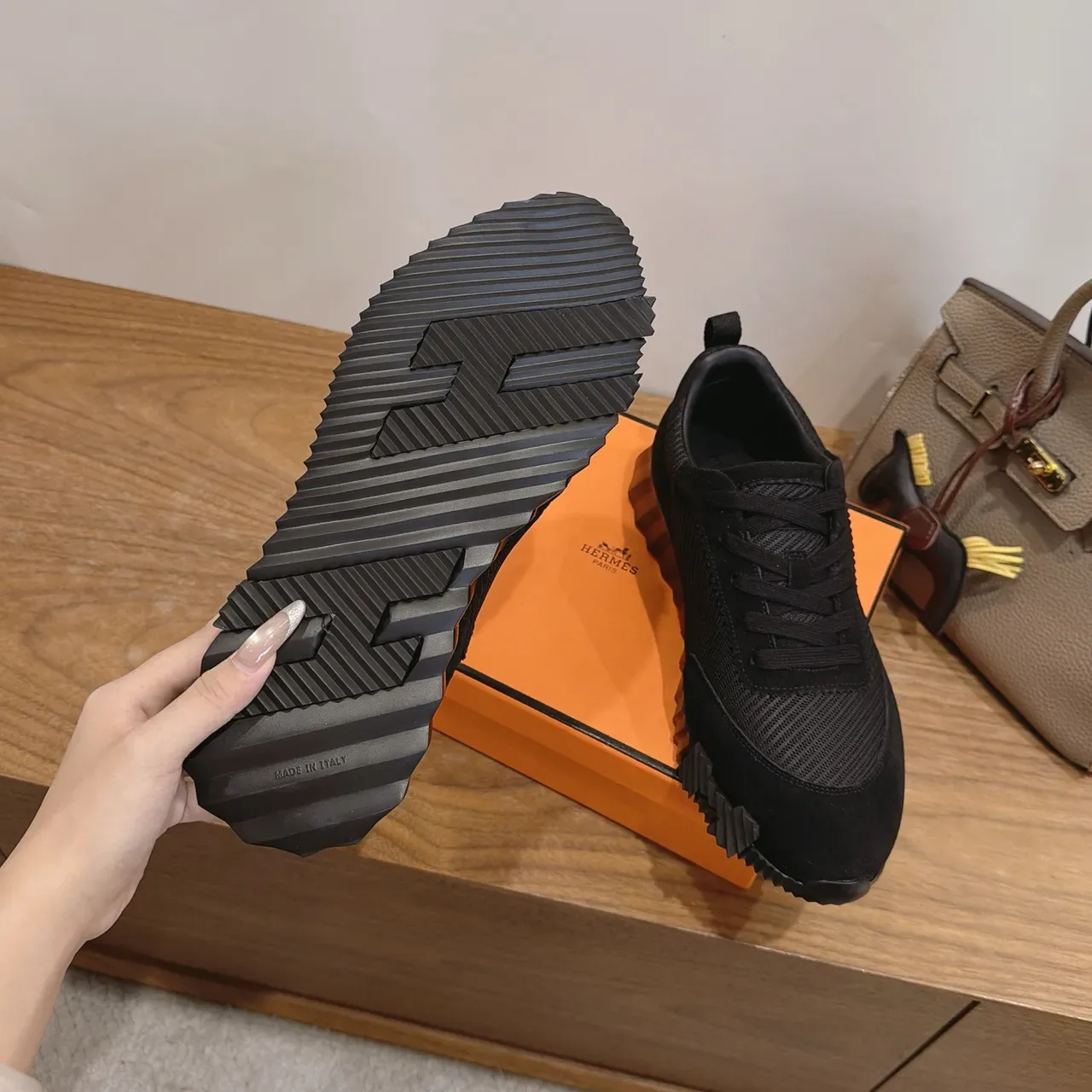 Black Mesh-Suede Low-Top Lace-Up Sneakers 4