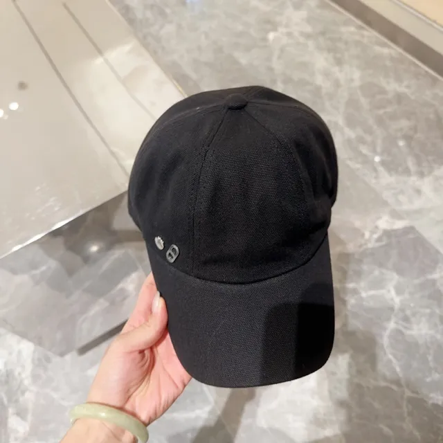Black Structured Snap-Button Baseball Cap 4