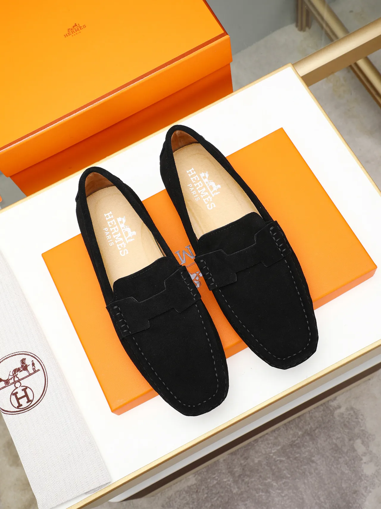 Black Suede Penny Strap Loafer 3