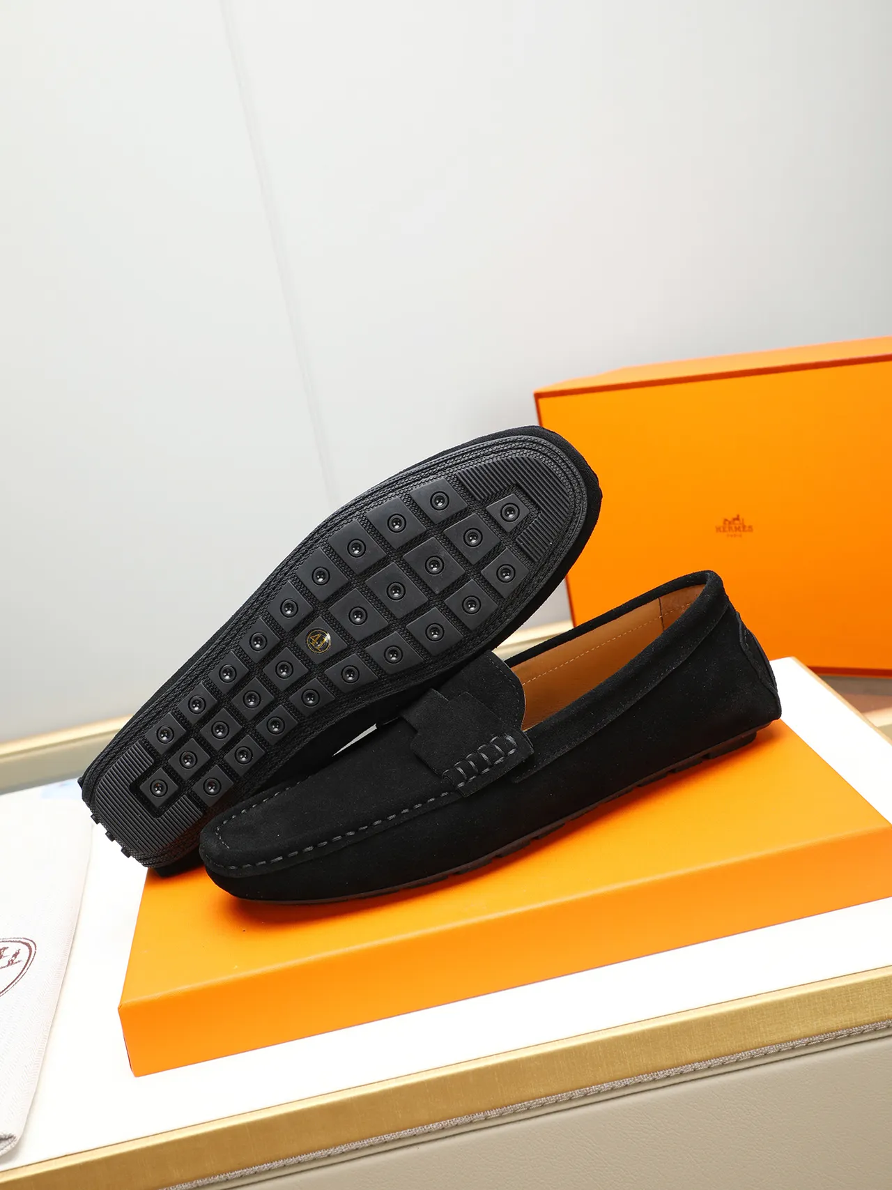 Black Suede Penny Strap Loafer 4