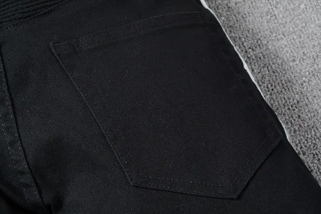 Black White Moto-Inspired Side Stripe Detail Jeans 7
