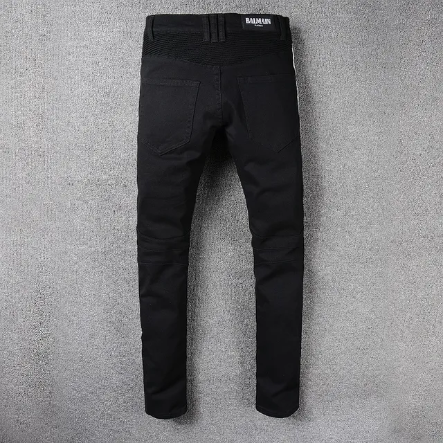 Black White Moto-Inspired Side Stripe Detail Jeans 10