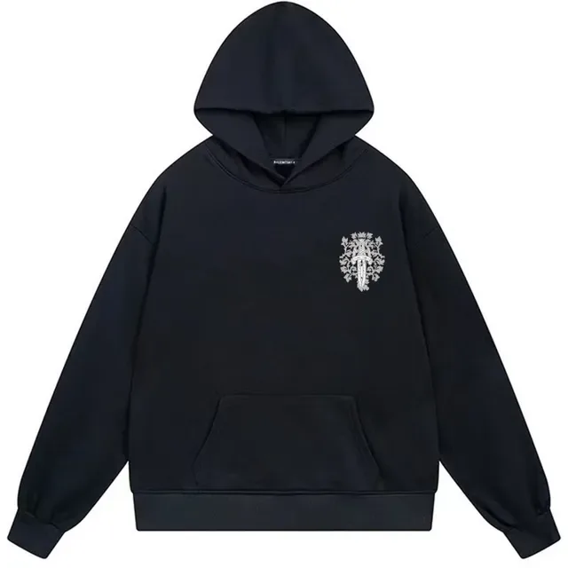 Black White Oversized Fit Full-Zip Front Hoodie 4