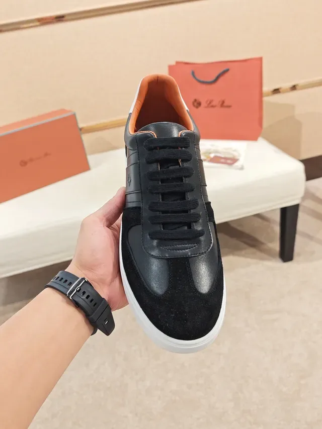 Black White Suede And Leather Panelled Platform Sole Lifestyle Sneakers 6