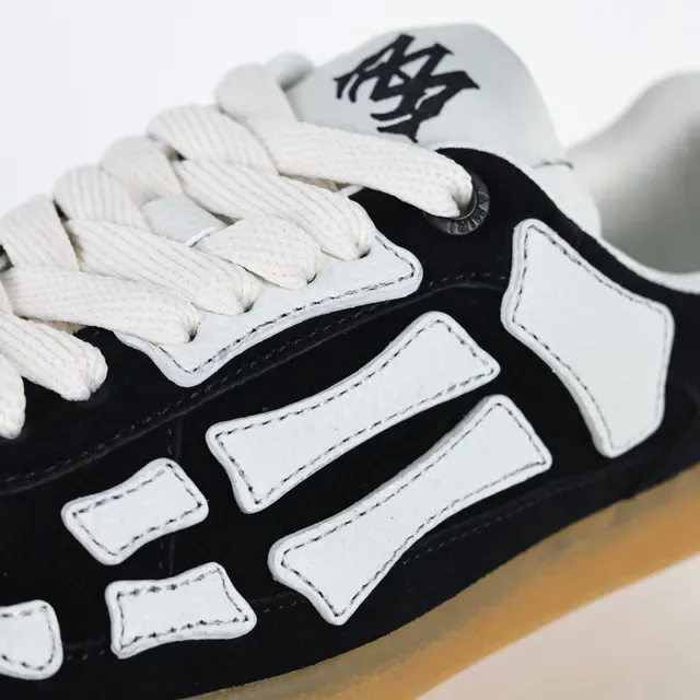 Black White Suede Upper Geometric Overlays Sneakers 6