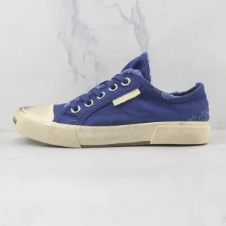 Blue Beige Low-Top Canvas Upper Sneakers