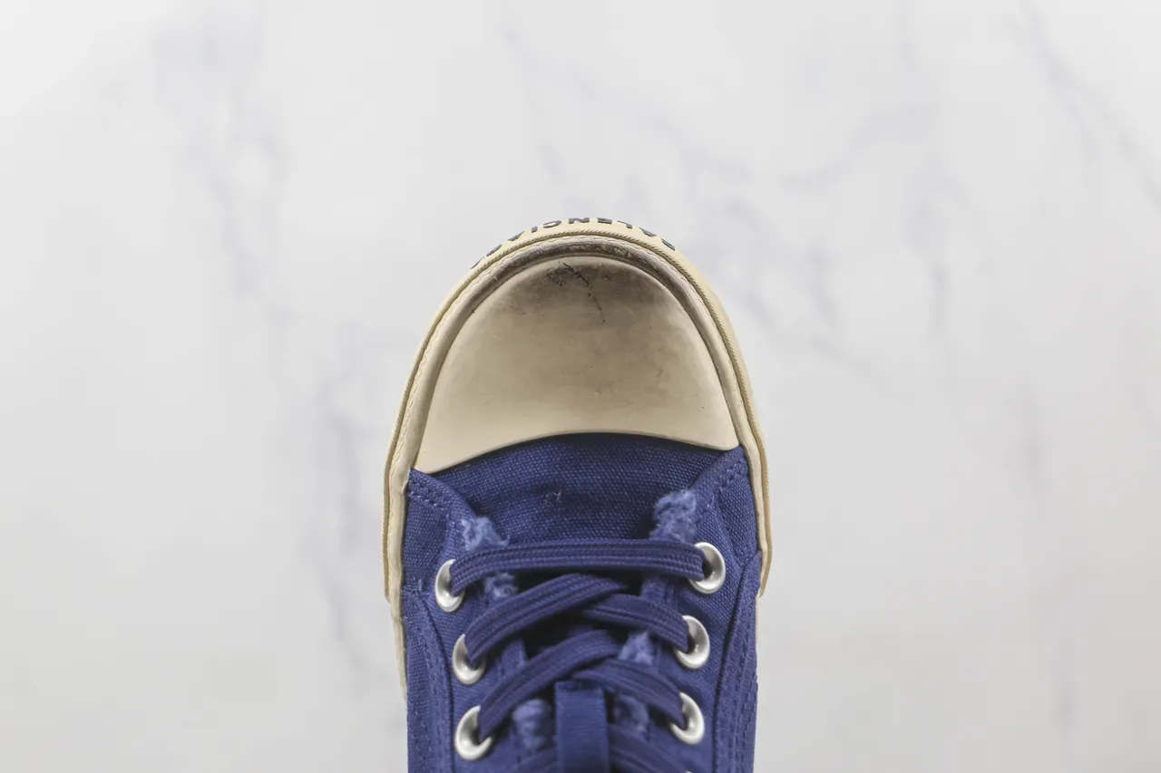 Blue Beige Low-Top Canvas Upper Sneakers 6