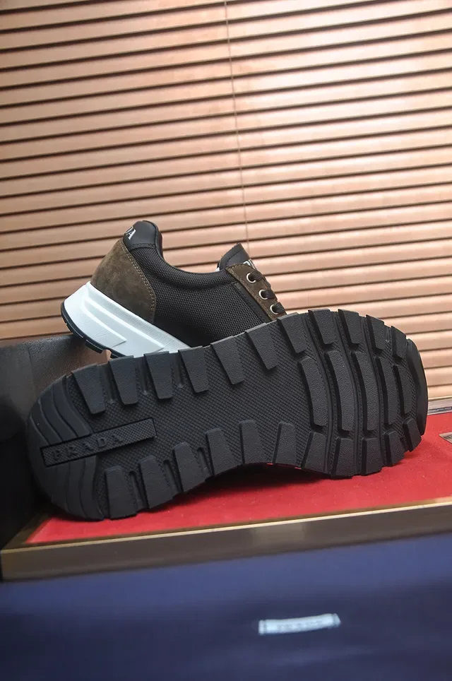 Brown and Black Mixed-Material Lifestyle Sneaker 2