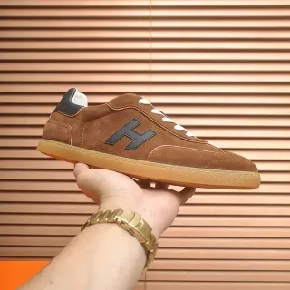 Brown Black Suede Upper Gum Rubber Sole Sneakers