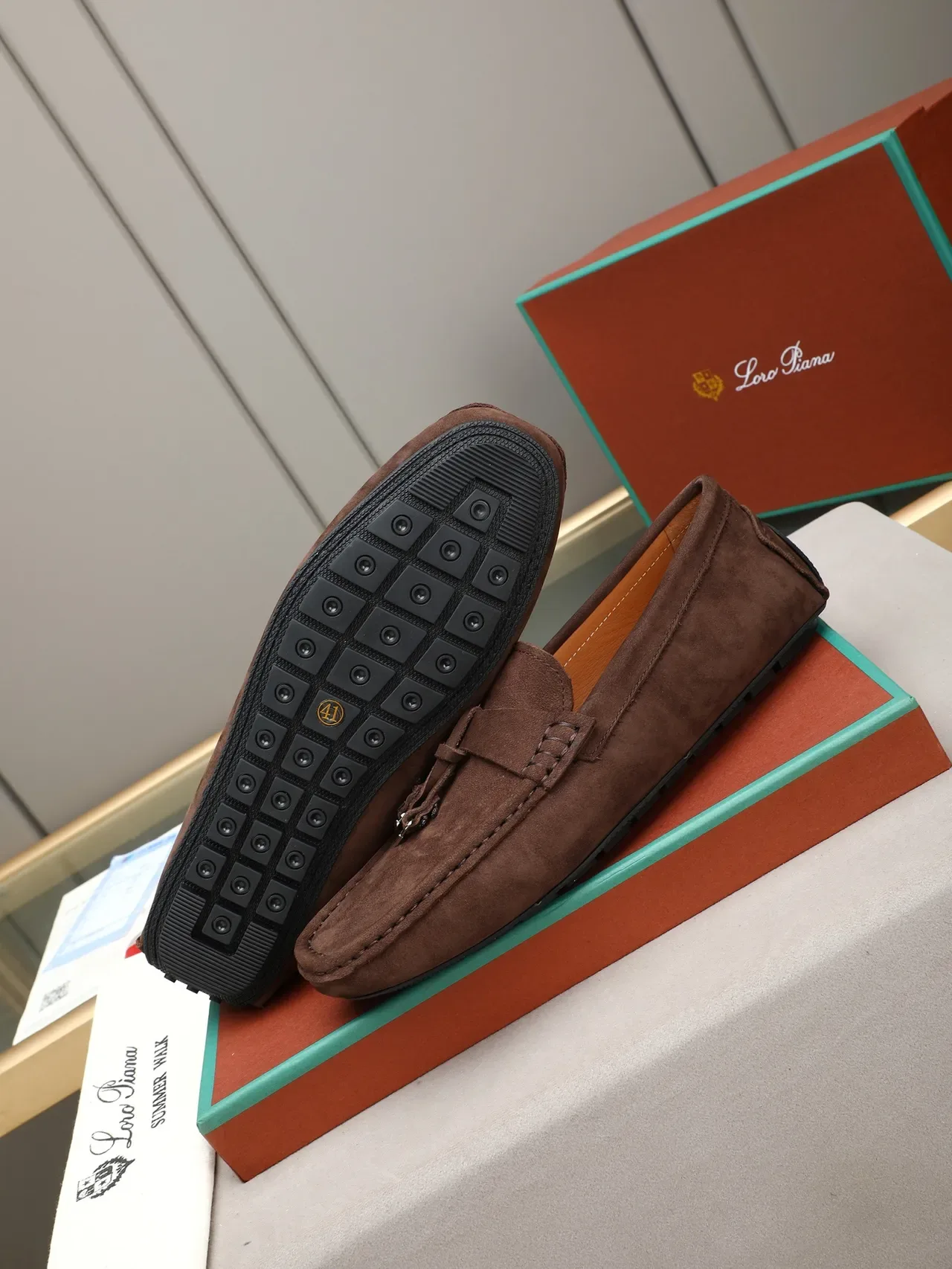 Brown Black Suede Upper Tassel Detail Loafer 4