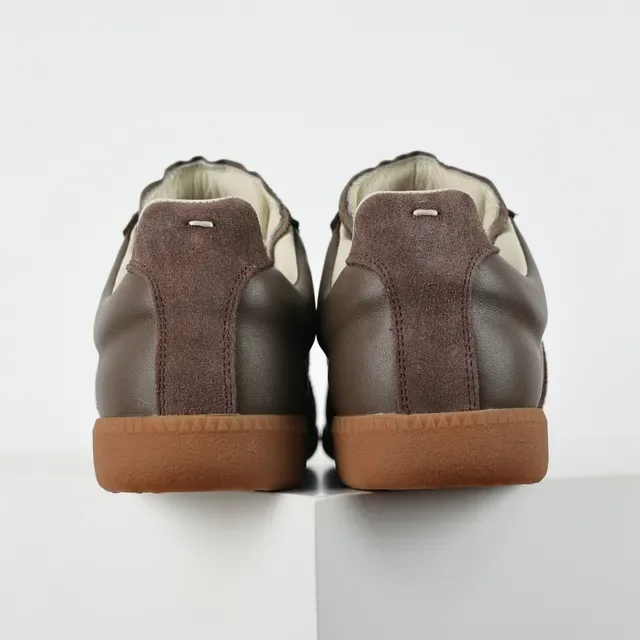 Brown Suede and Leather Panelled Retro Runner Lifestyle Sneakers 8