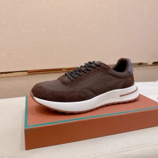 Brown Suede and Nylon Low-Top Lifestyle Sneaker