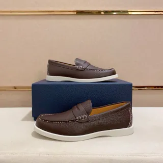 مكاسين Penny Strap بني أبيض جلد مقشر