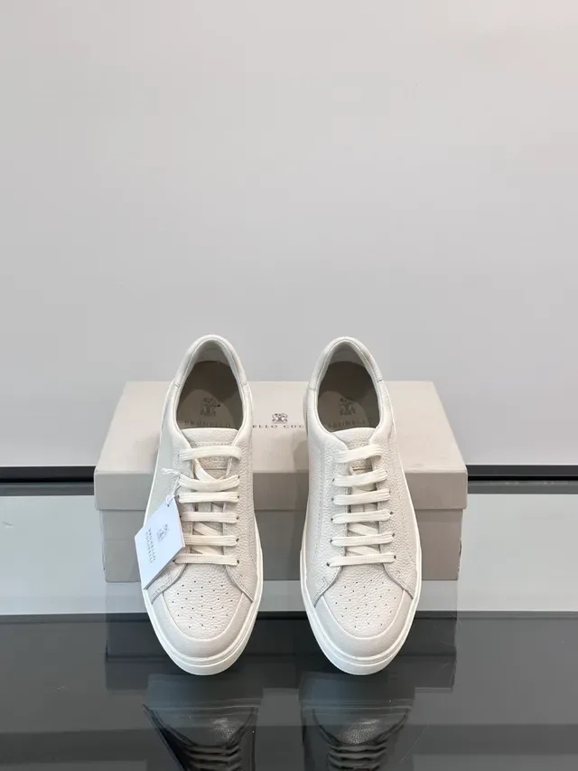 Brunello Cucinelli Textured Leather Low-Top Lifestyle Sneakers 4