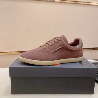 Burgundy Beige Suede Upper Low-Top Sneakers