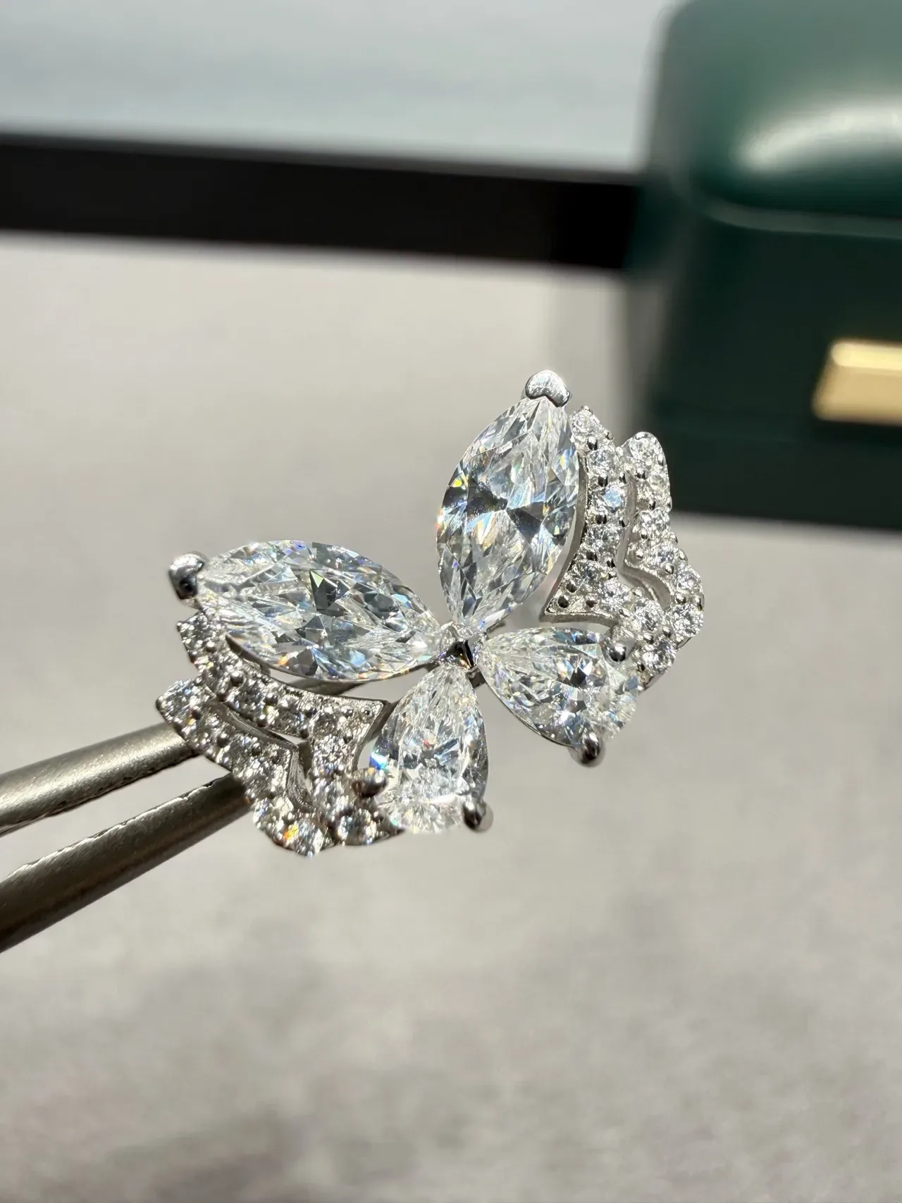 Butterfly Motif Pavé Crystal Stud Earrings 4