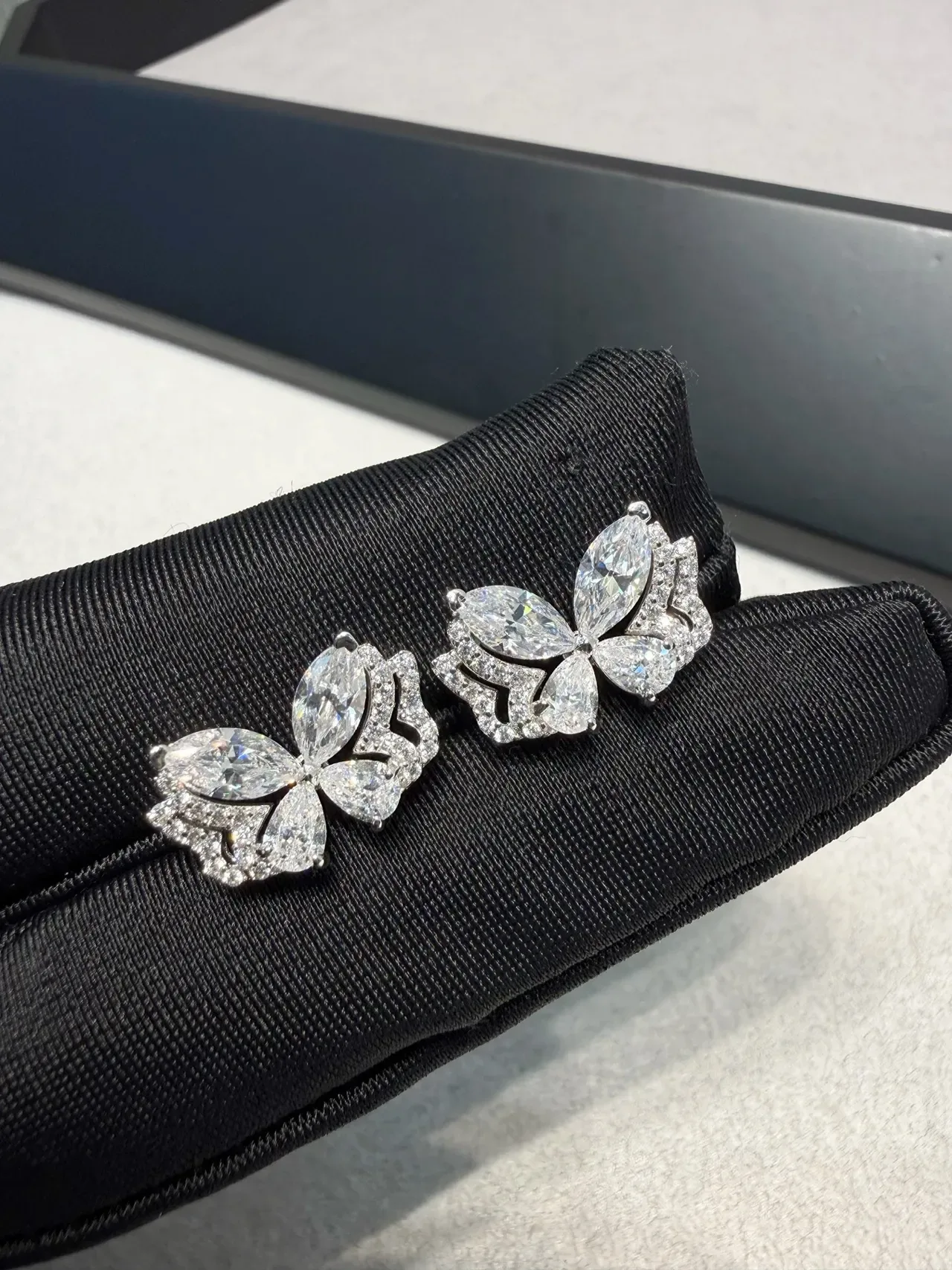 Butterfly Motif Pavé Crystal Stud Earrings 5